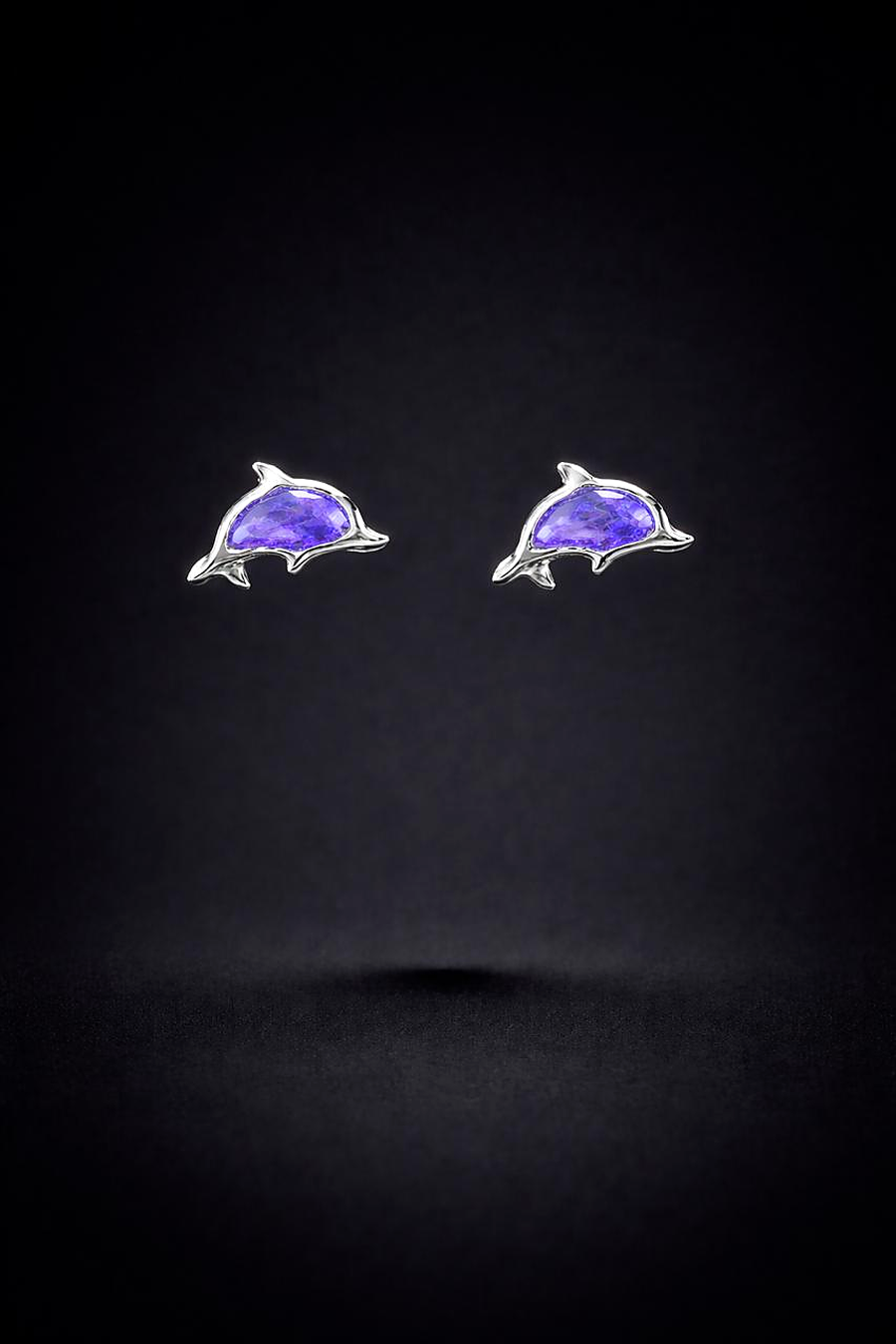 Dolphin Amethyst Earrings – "Amethyst Waves"