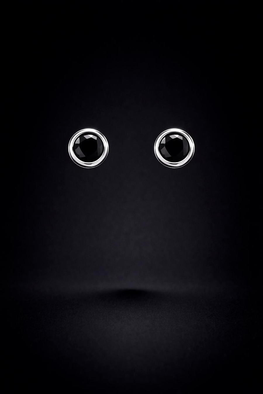 Round Onyx Earrings – "Midnight Black"