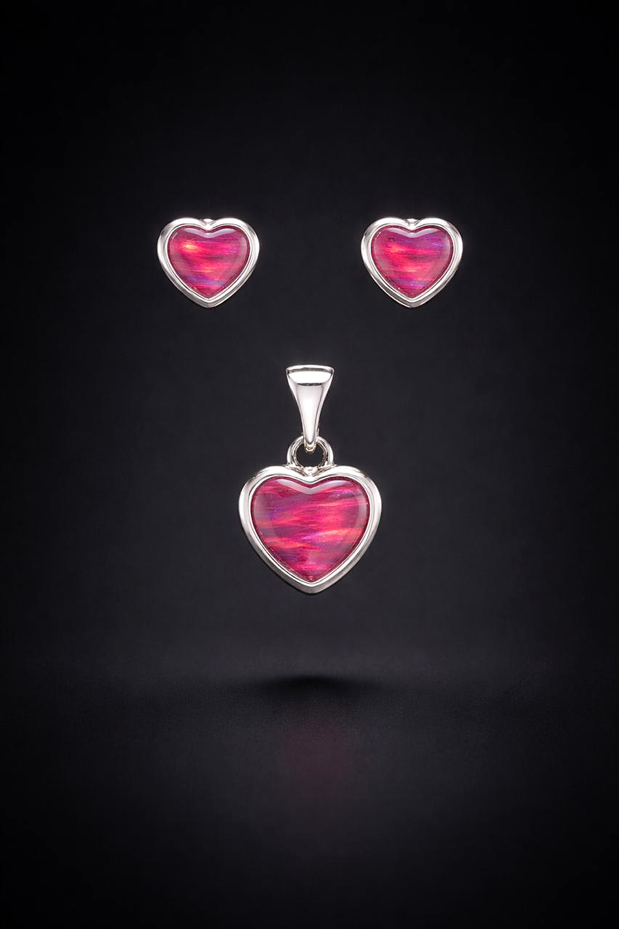 Pink Opal Heart Set – "Rosé Heartbeat"