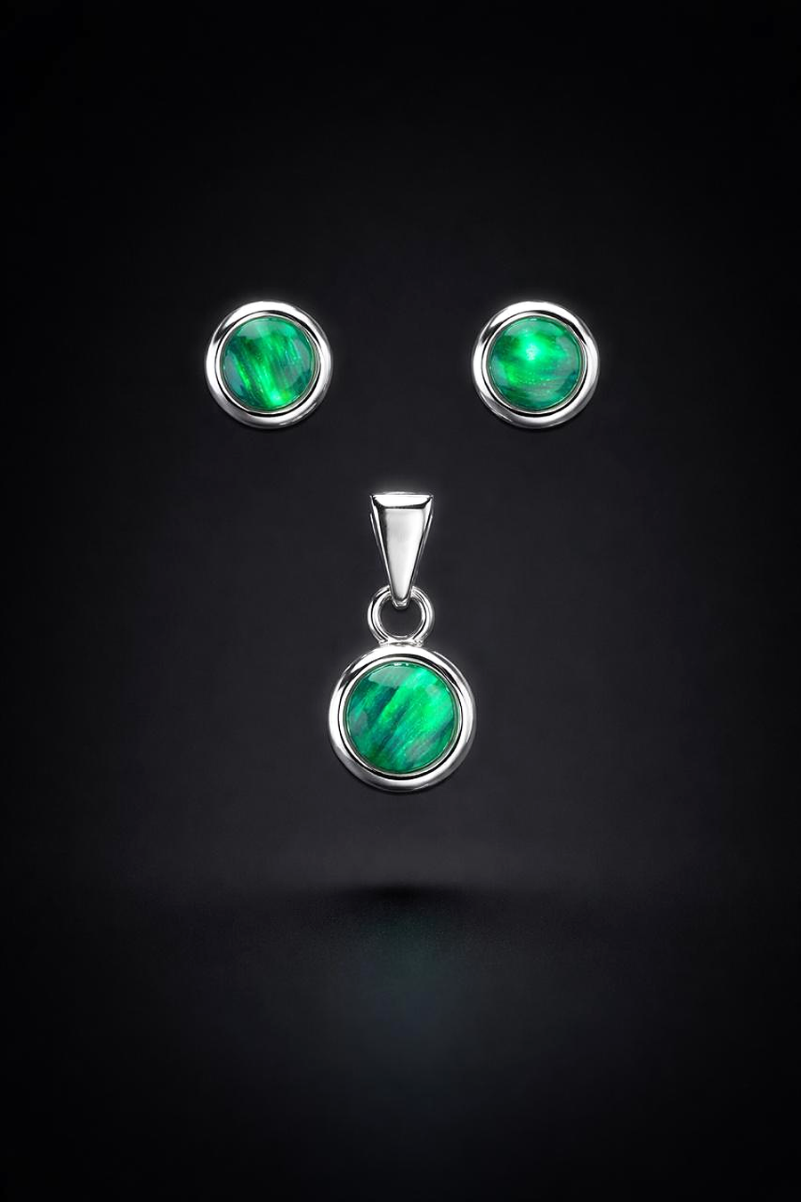 Green Opal Set – "Emerald Aurora"